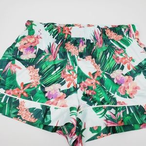 [ NWT ] Victoria's Secret Palm Plant Green Pajama Shorts Size Medium Blue Red
